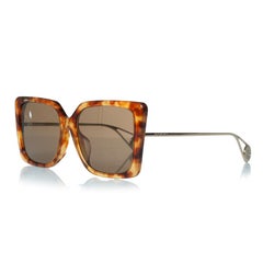 Gucci, Braune übergroße Sonnenbrille in Havanna