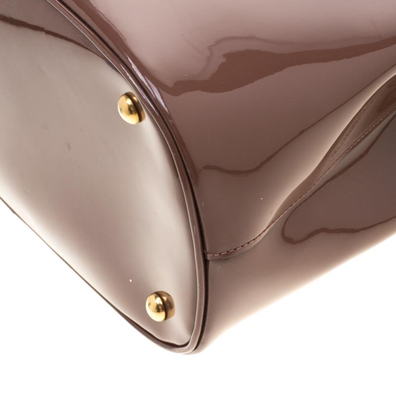 Gucci Brown Patent Leather Medium Bright Bit Top Handle Bag 5