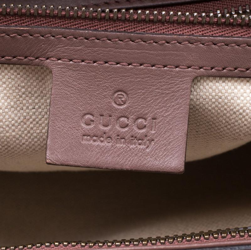 Gucci Brown Patent Leather Medium Bright Bit Top Handle Bag 2