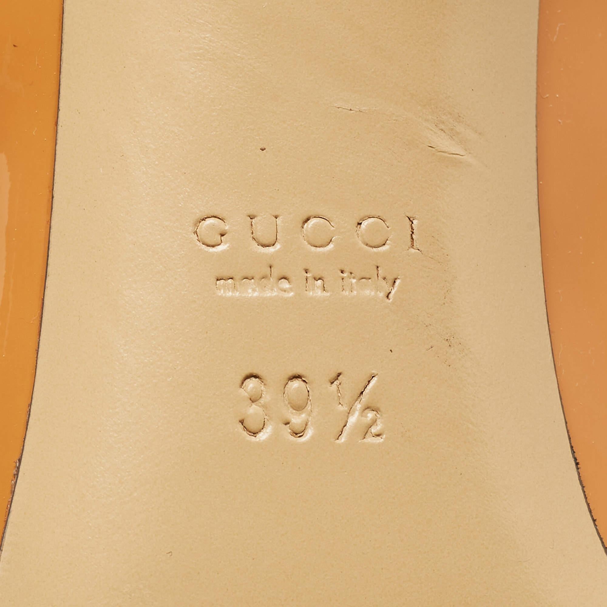 Gucci Brown Lackleder Spitze Pumps Größe 39.5 im Angebot 2