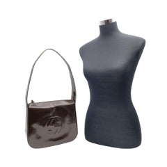 Gucci Brown Patent Leather Soho Embossed Logo Shoulder Bag