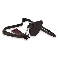 Gucci Brown Pebbled Calfskin Mini B Shoulder Pouch