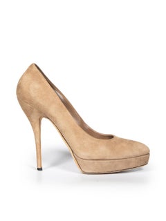 Gucci Brown Platform Suede Pumps Size IT 38.5