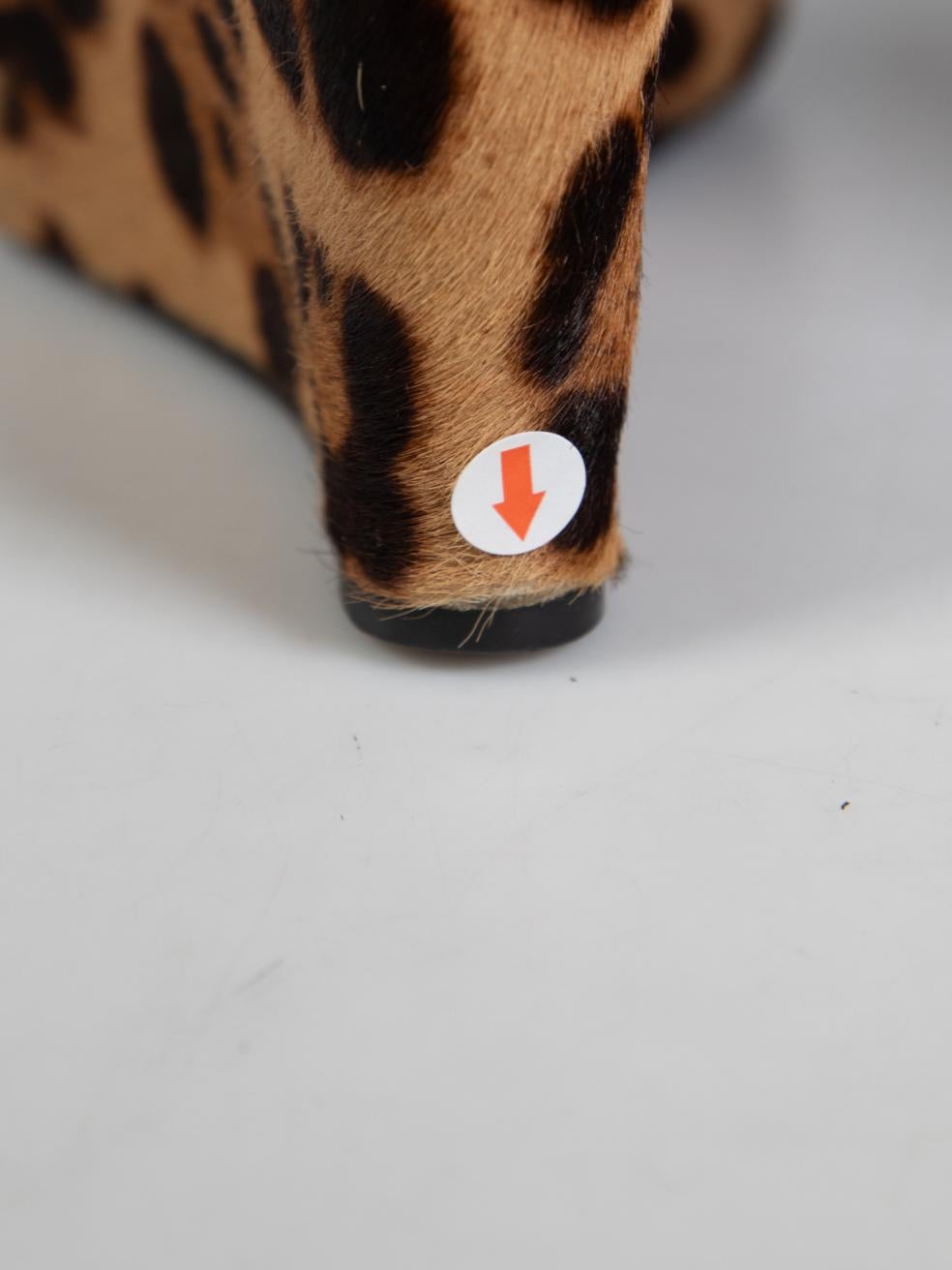 Gucci Brown Pony Hair Leopard Print Wedges Size IT 37 For Sale 3