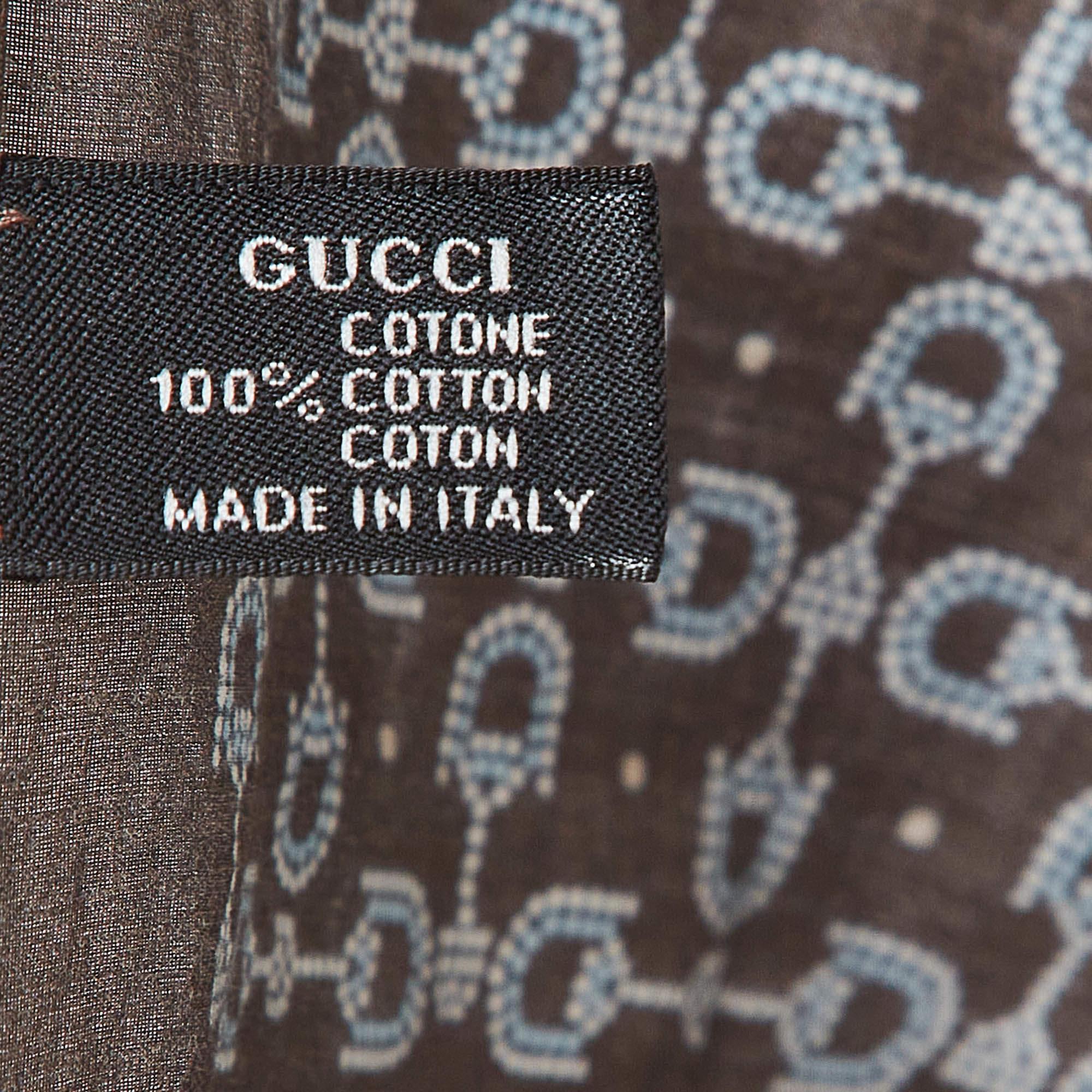 Grigio Fazzoletto in cotone stampato marrone Gucci in vendita