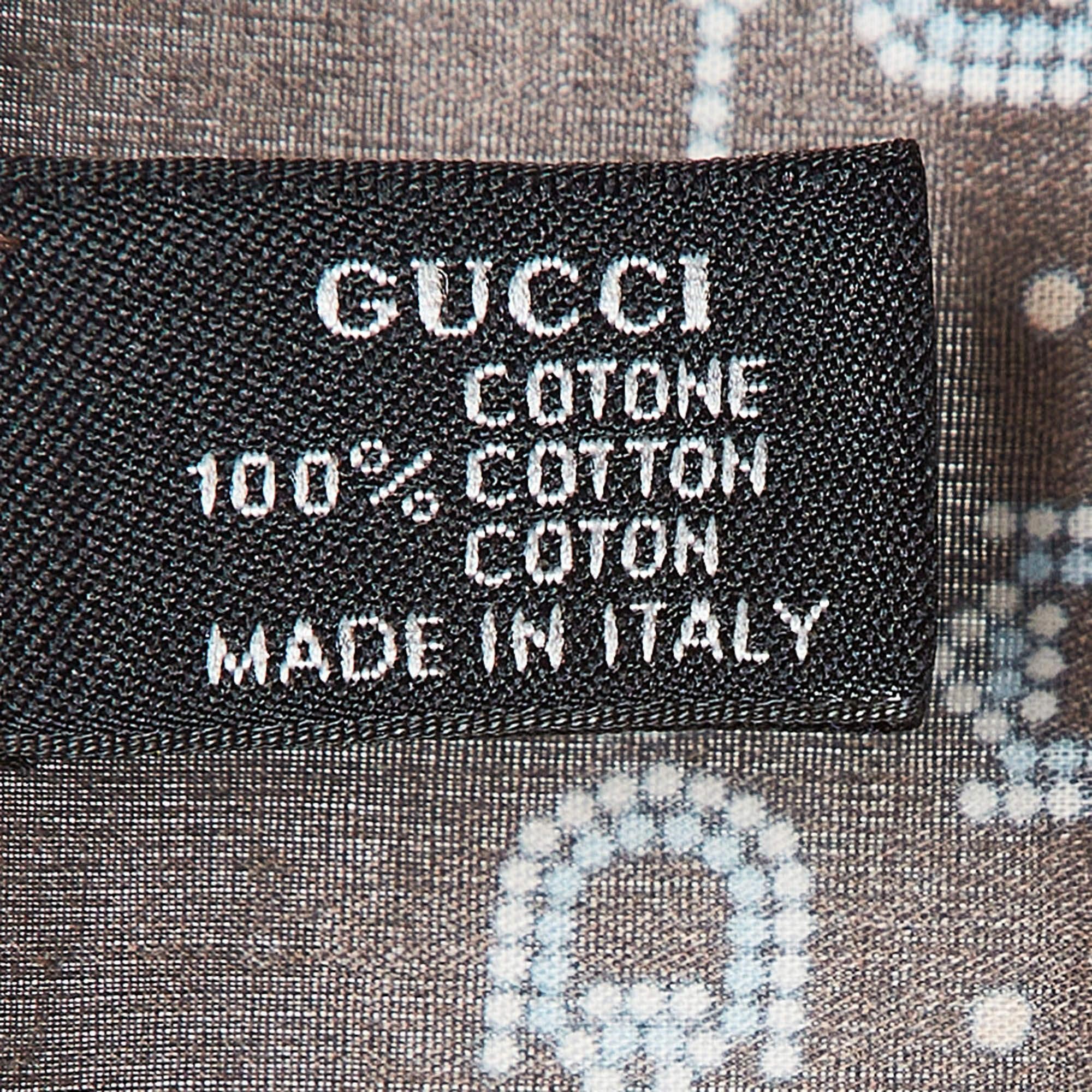 Fazzoletto in cotone stampato marrone Gucci In condizioni ottime in vendita a Dubai, Al Qouz 2