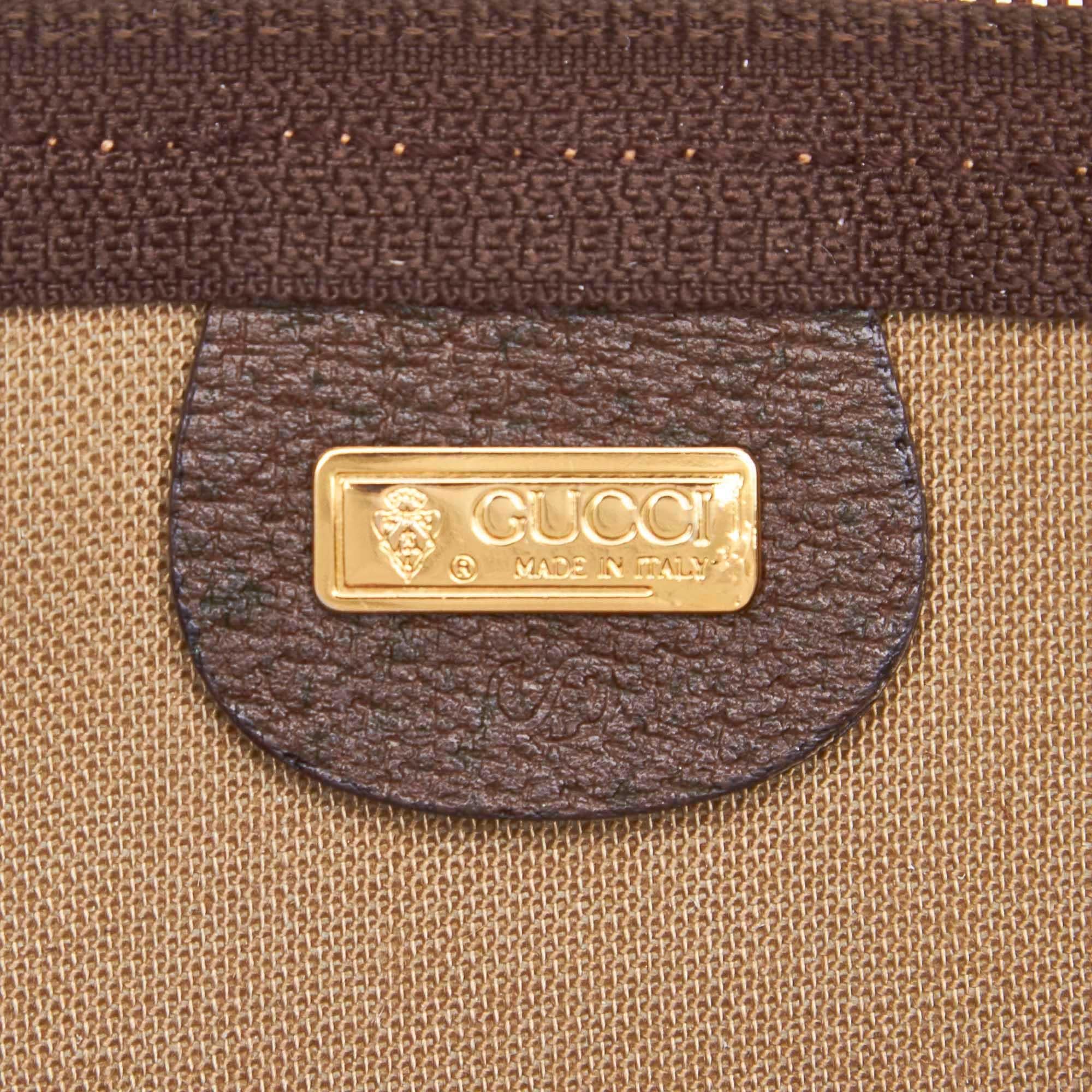 Gucci Brown PVC Plastic GG Pouch Italy 2