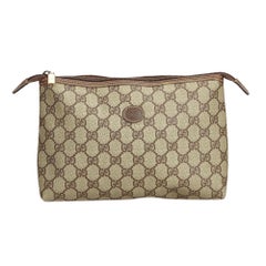 Gucci Brown PVC Plastic GG Pouch Italy