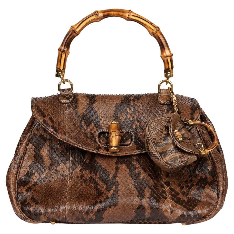 Gucci Python Fur Gucci brown python bag For Sale at 1stDibs