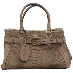 Vintage Gucci Brown Python Skin Leather Tote
