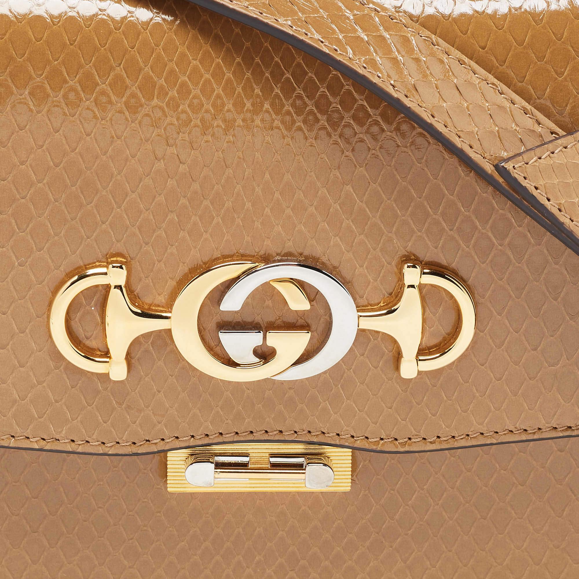 Gucci Brown Python Small Zumi Shoulder Bag 8