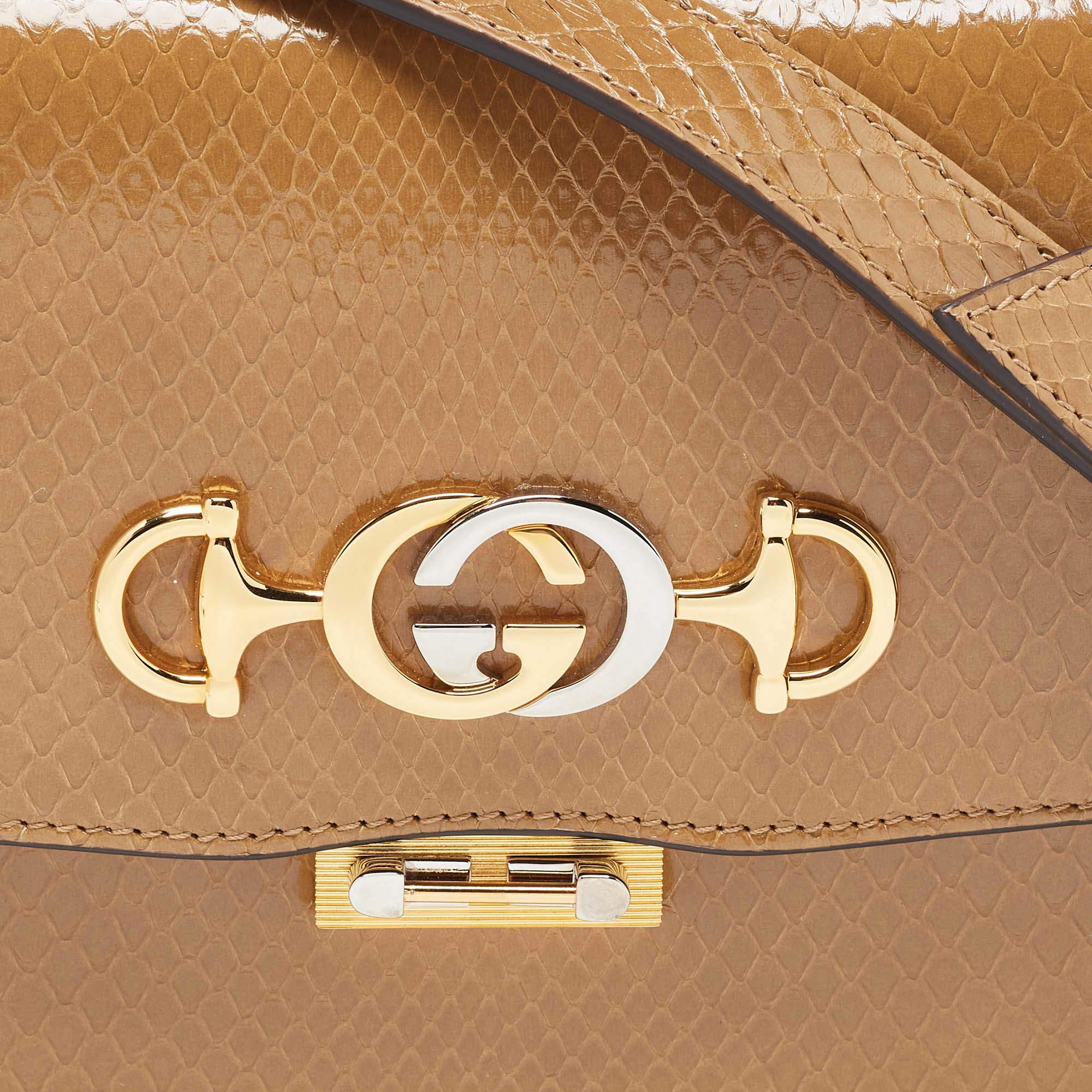 Gucci Brown Python Small Zumi Shoulder Bag 8