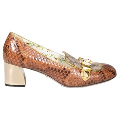 Gucci Brown Python Supreme Tiger Head Loafers Size IT 39