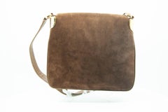 GUCCI, Brown Suede Saddle Bag with Tiger Adornment, Gold Tone Hardware, 1970s