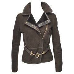 Gucci Brown shearling lamb fur jacket