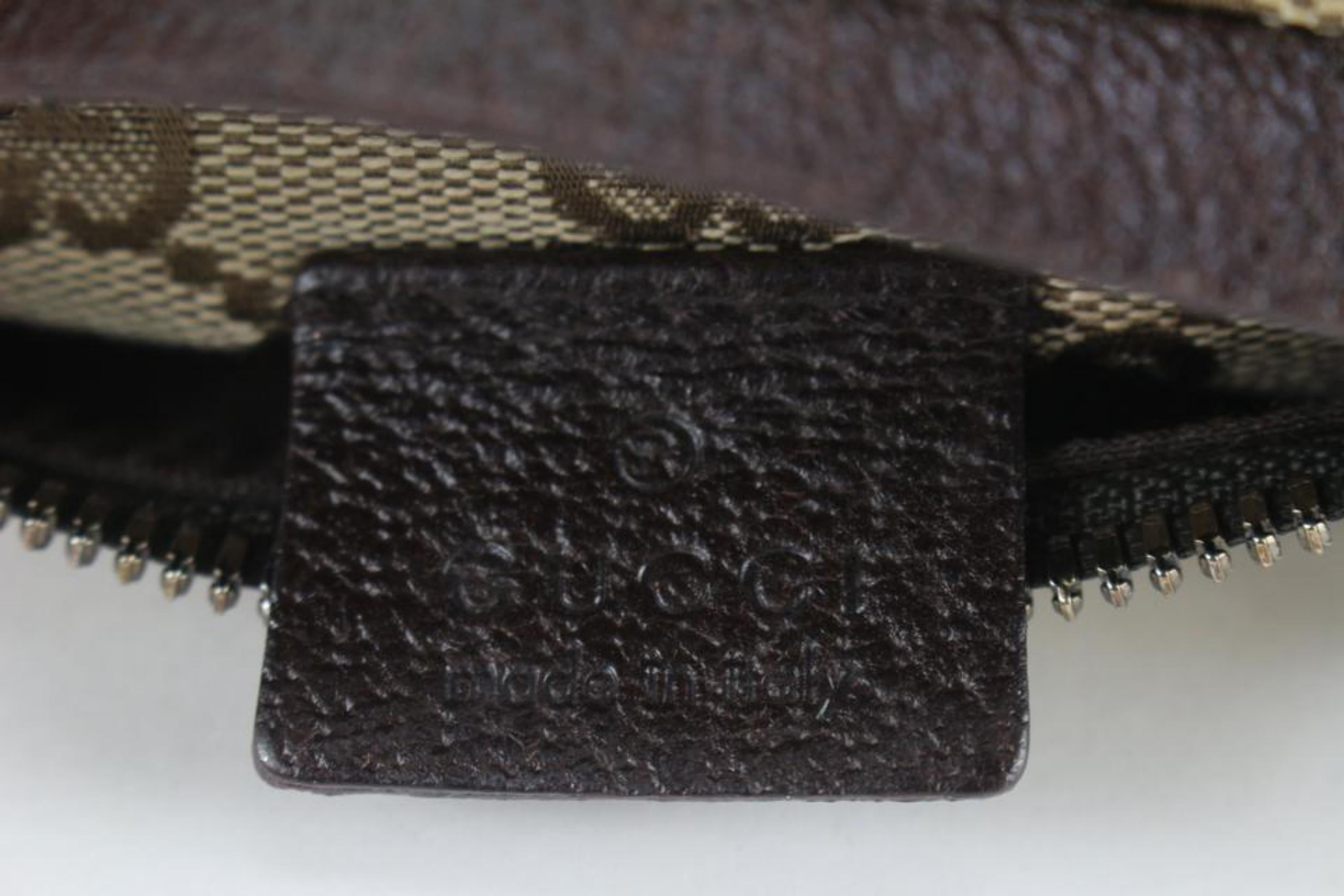 Gucci Brown Sherry Web Monogram GG Belt Bag Fanny Pack Waist Pouch 3g830s 2