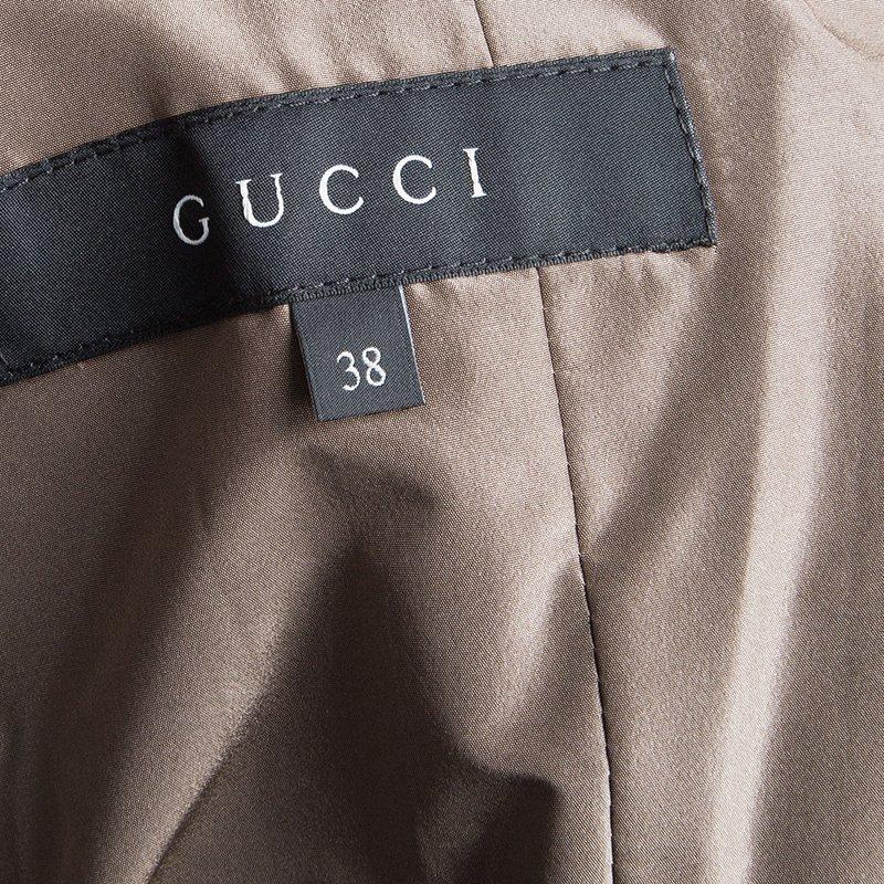 Gucci Brown Silk Blazer S 4