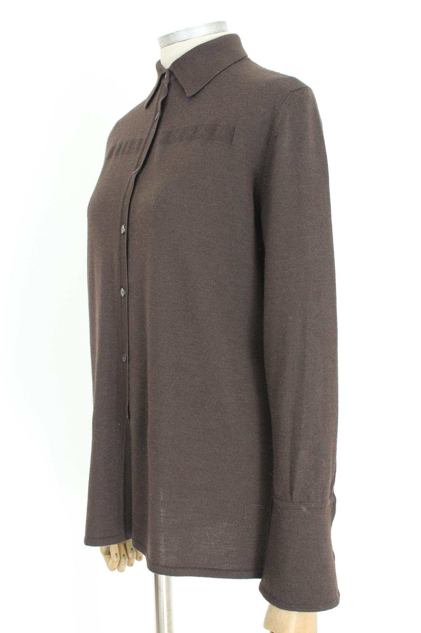 Gucci Brown Silk Cashmere Sweater Cardigan 2000s 1