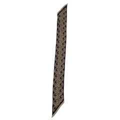 Gucci Brown Silk Skinny Scarf
