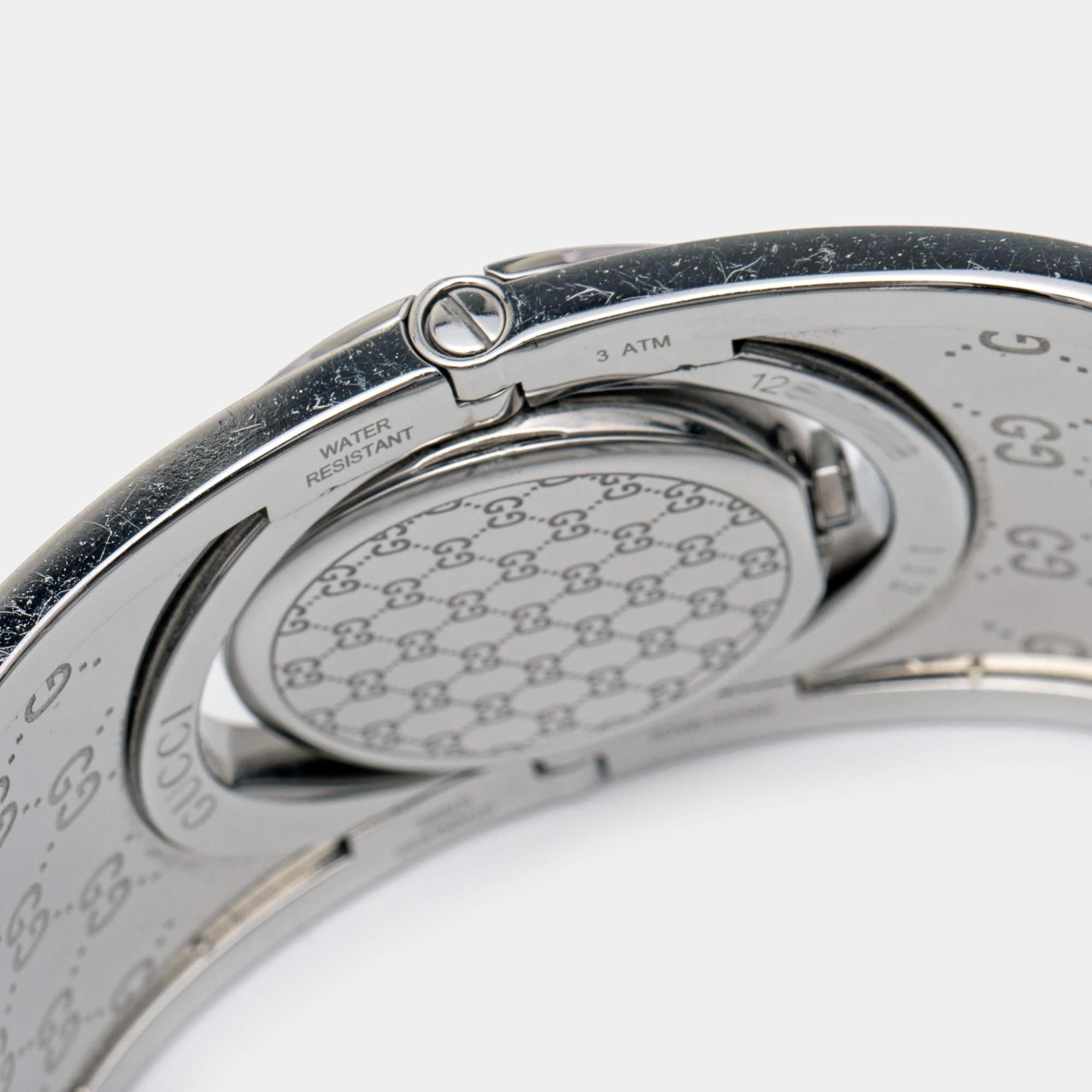 Gucci Brown Stainless Steel Leather Twirl YA112433 Women's Wristwatch 33 mm 1