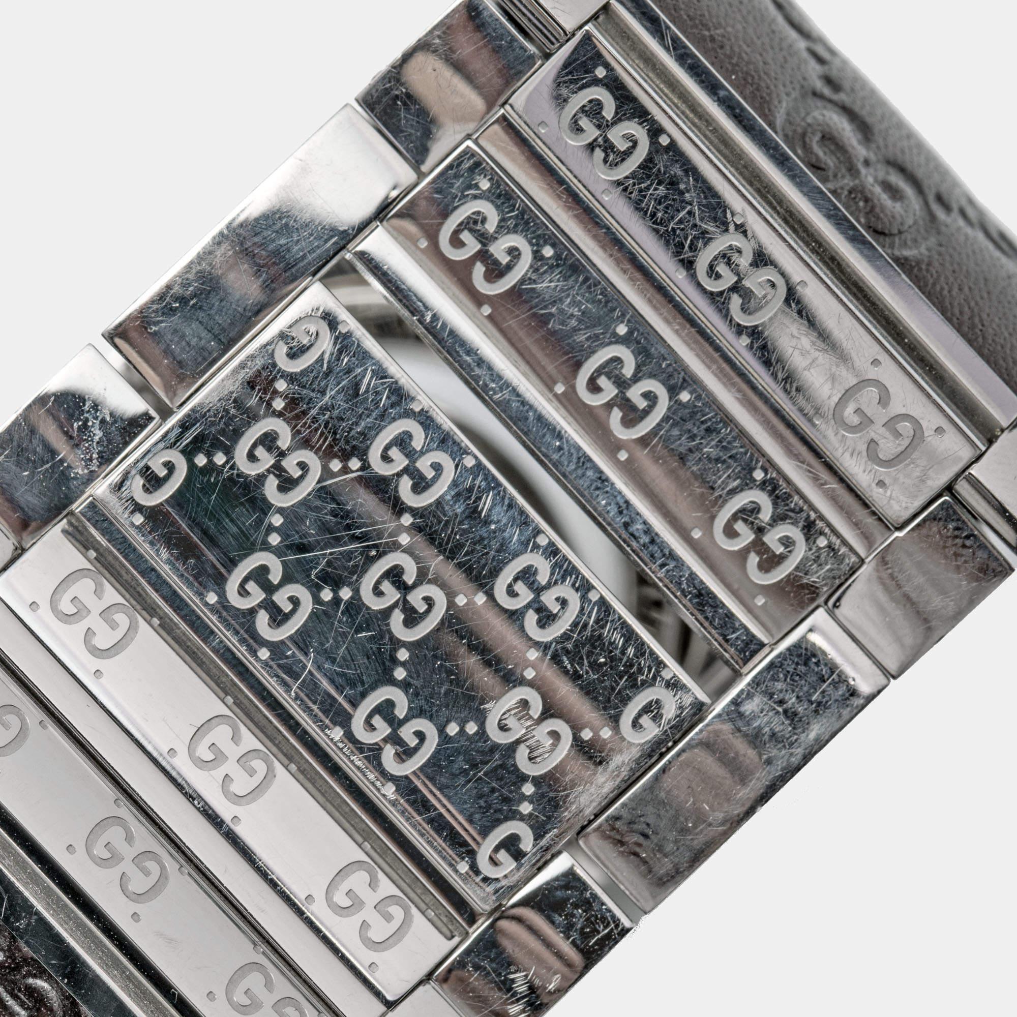 Gucci Brown Stainless Steel Leather Twirl YA112433 Women's Wristwatch 33 mm 2