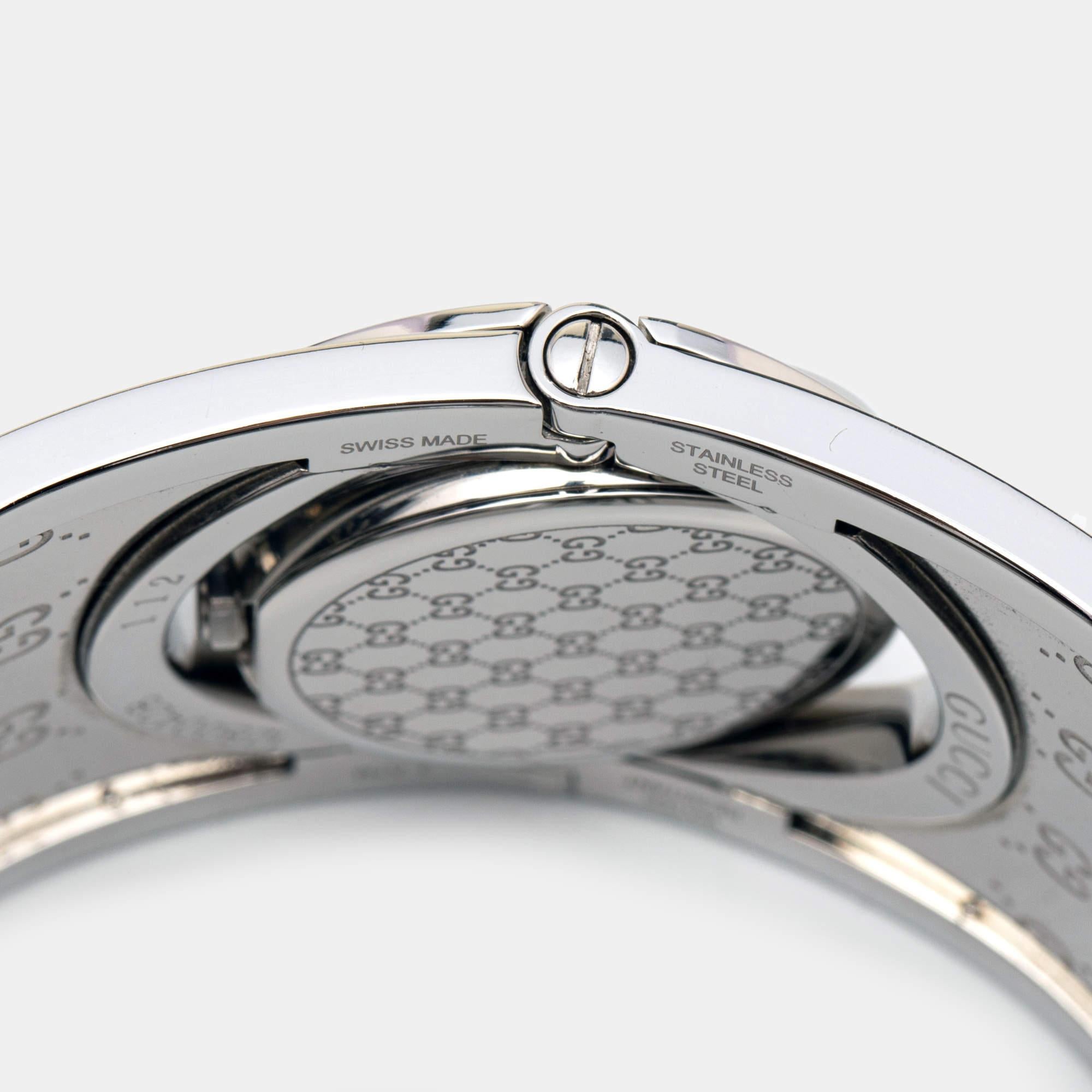 Gucci Brown Stainless Steel Leather Twirl YA112433 Women's Wristwatch 33 mm 4