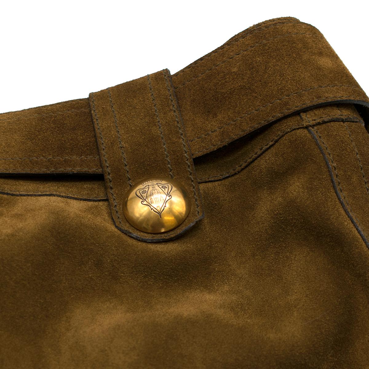 Gucci Brown Suede A-Line Mini Skirt IT 38 / US 0-2 2
