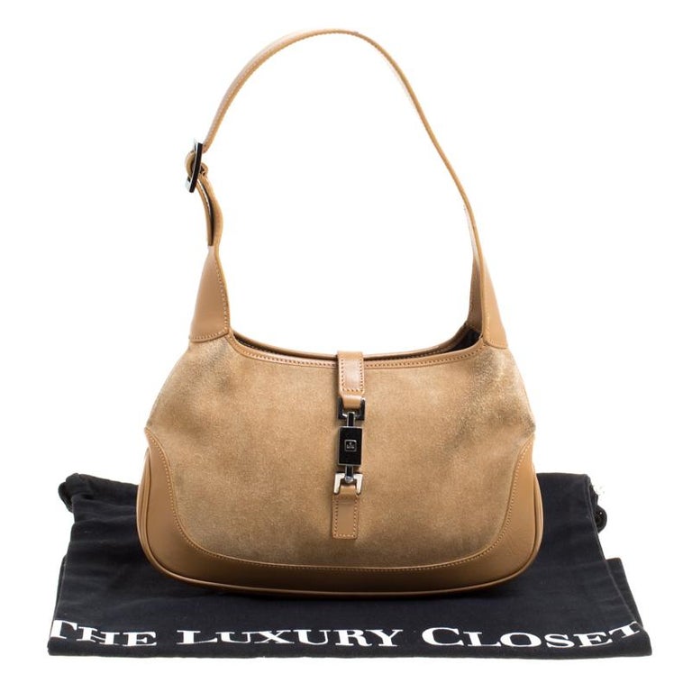 Gucci Brown Suede and Leather Jackie Shoulder Bag For Sale at 1stDibs