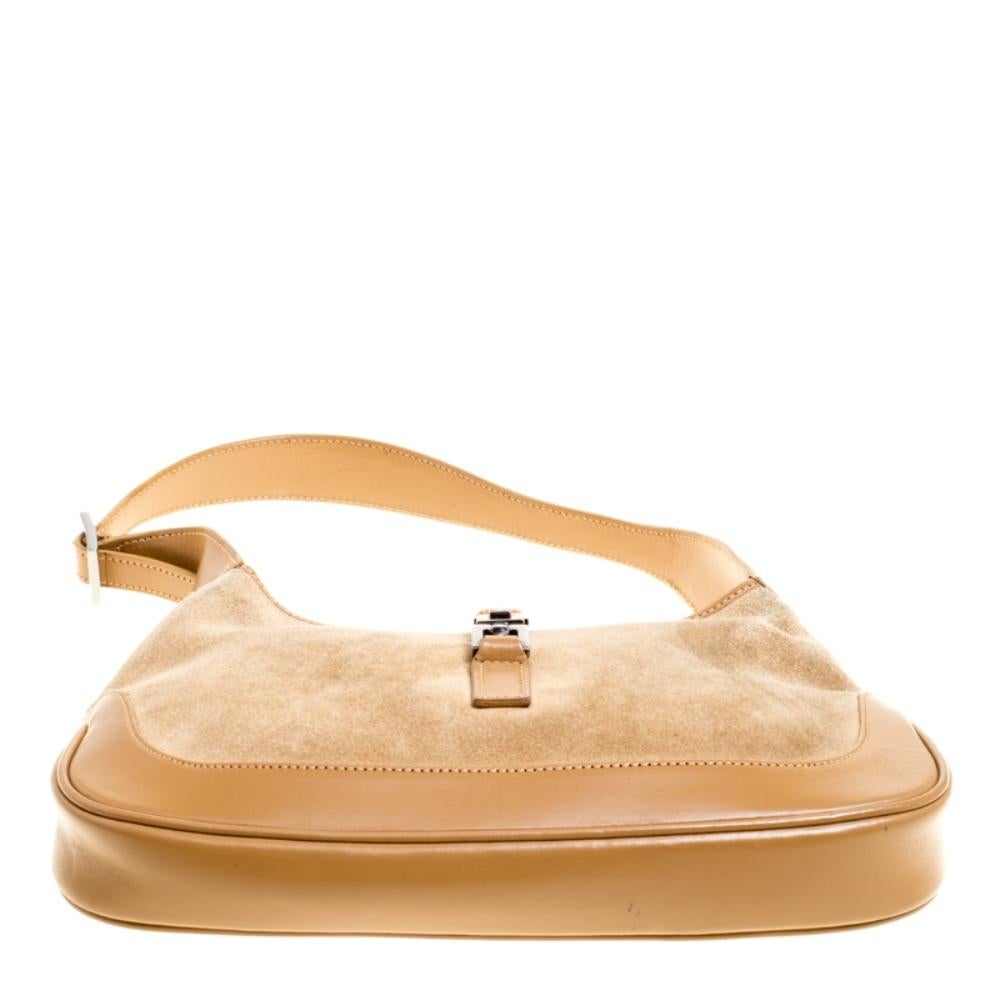 Women's Gucci Brown Suede and Leather Jackie Shoulder Bag