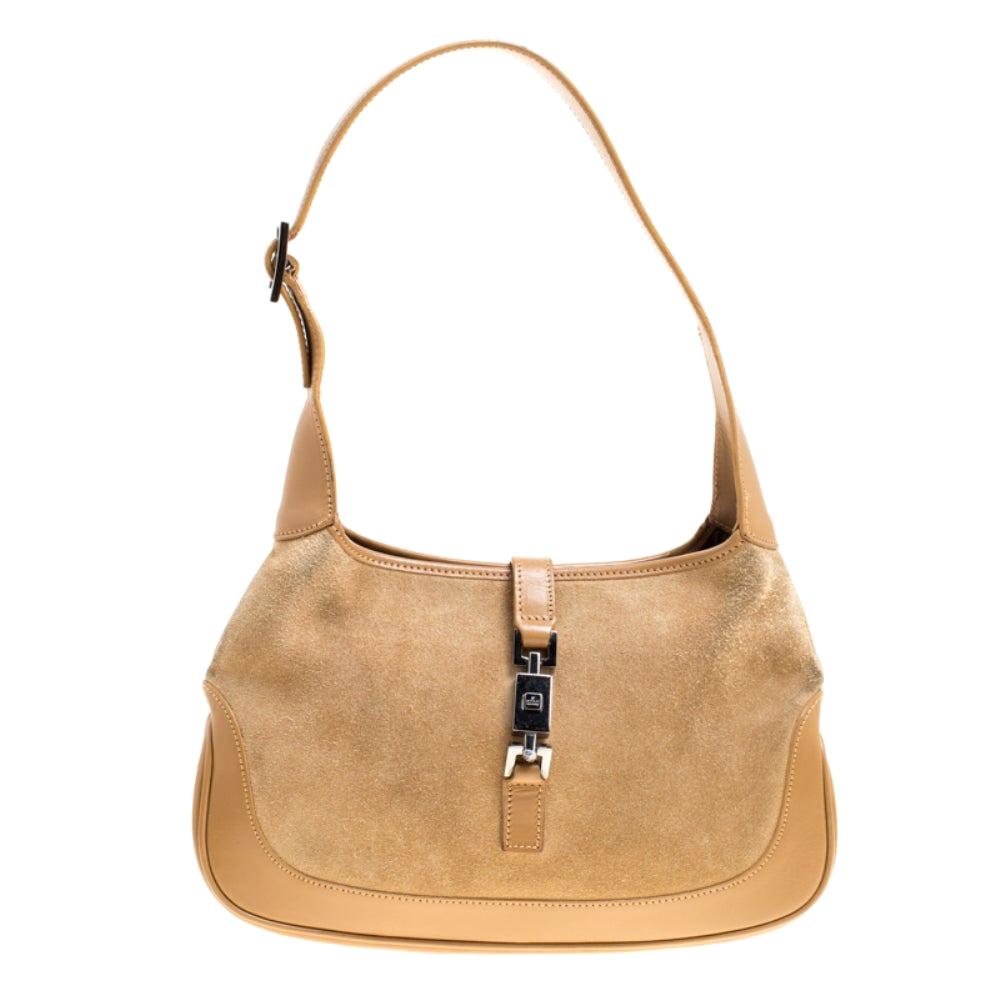 Gucci Brown Suede and Leather Jackie Shoulder Bag