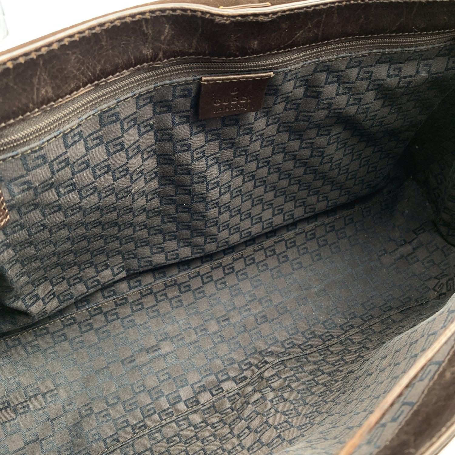 Women's Gucci Brown Suede and Leather Shoulder Bag Handbag