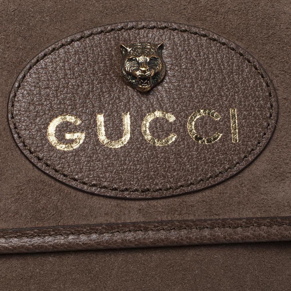 Men's Gucci Brown Suede and Leather Web Neo Crossbody Bag