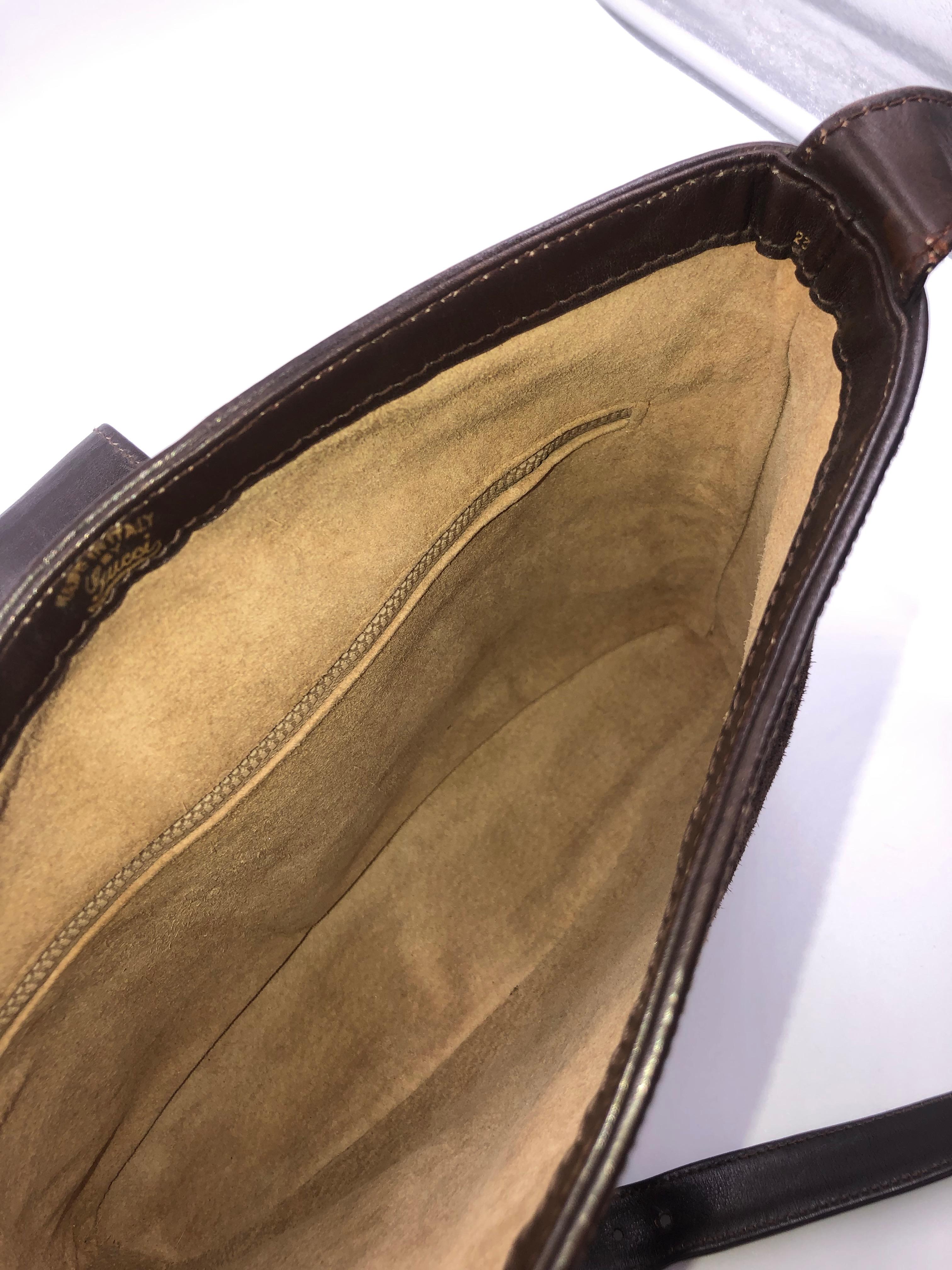 Gucci Brown Suede Bucket Bag with Leather Snap Closure 8