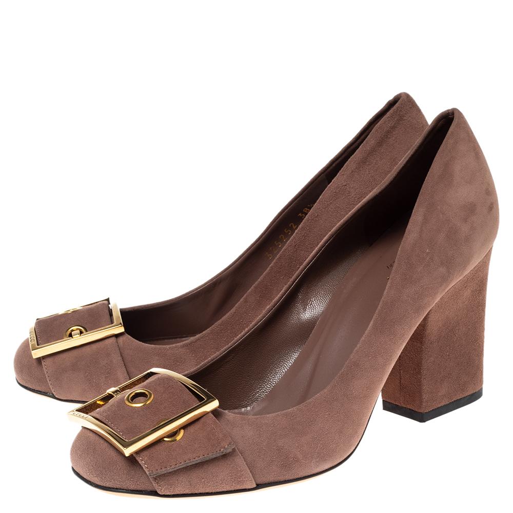 brown suede pumps