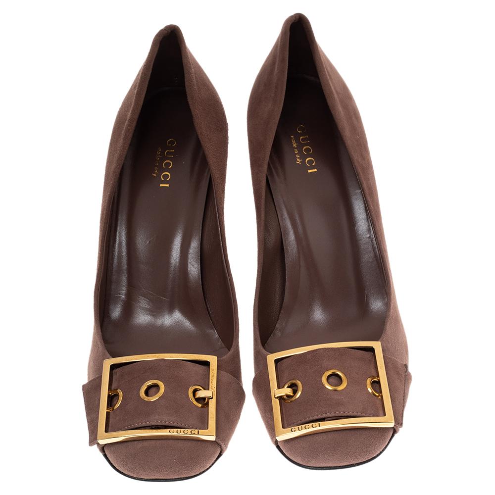 brown suede block heels
