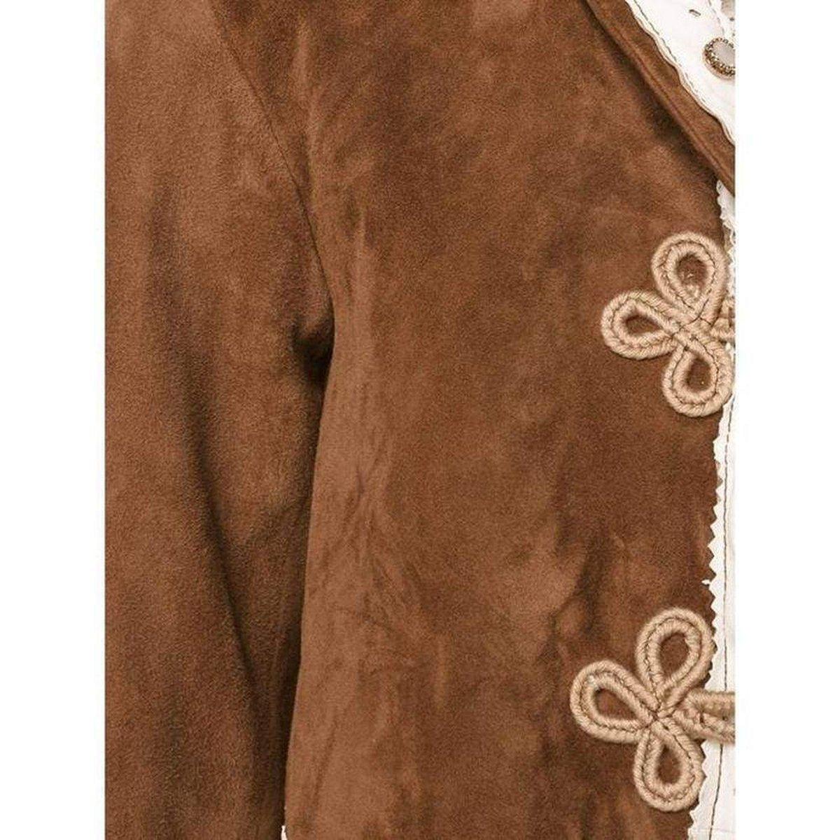 Gucci Bestickte Jacke aus braunem Wildleder  Größe IT40 im Angebot 1