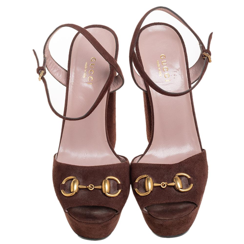 brown gucci platform sandals