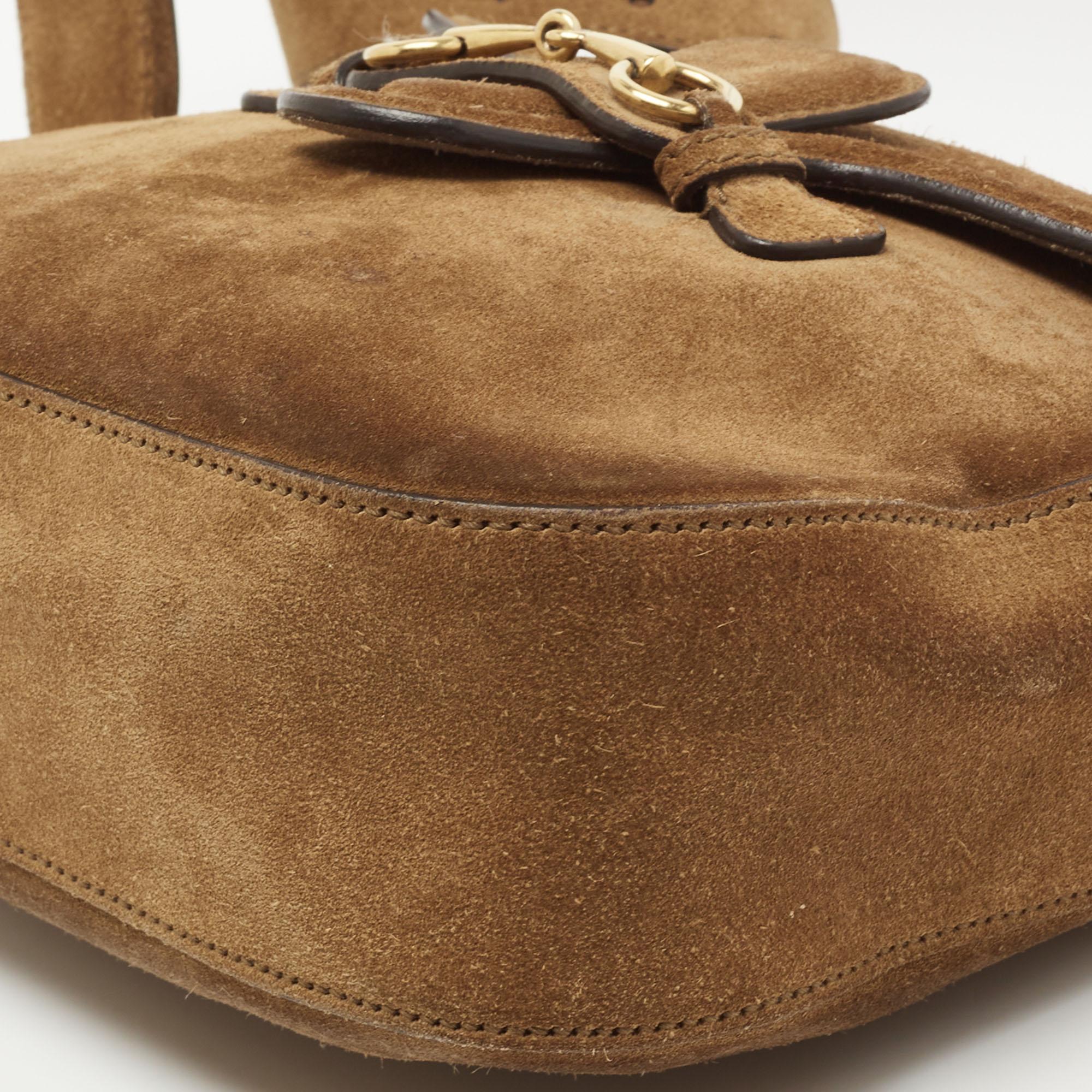 Gucci Brown Suede Horsebit Shoulder Bag 7
