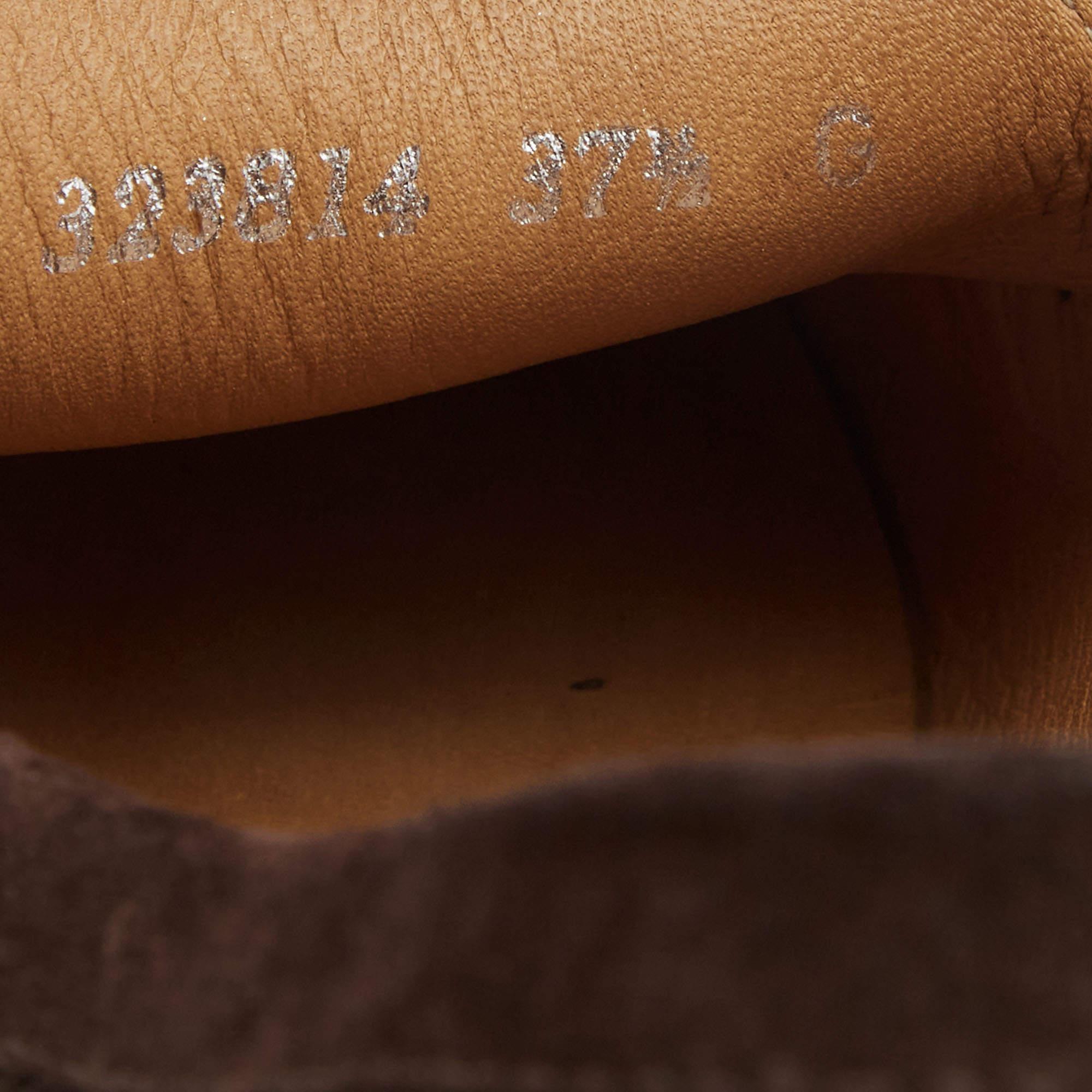 Gucci Brown Suede Interlocking G Logo Loafers Size 37.5 3