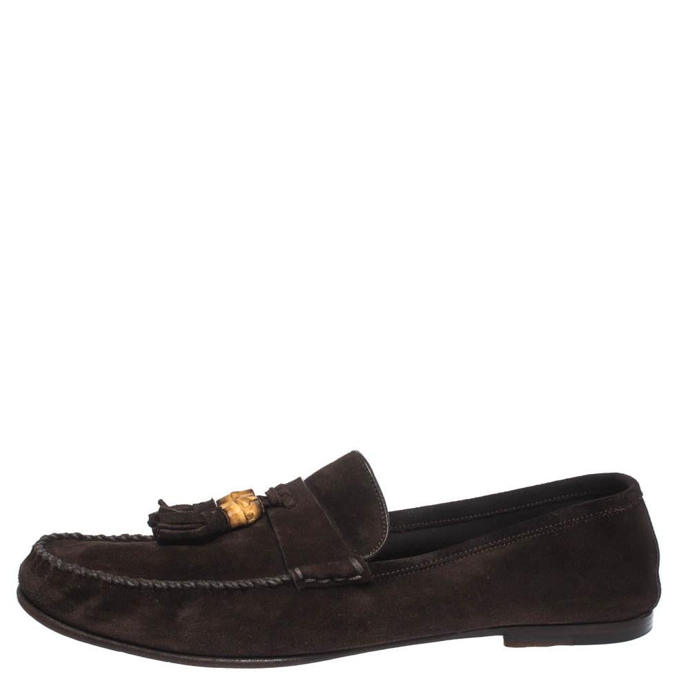 gucci brown suede loafers