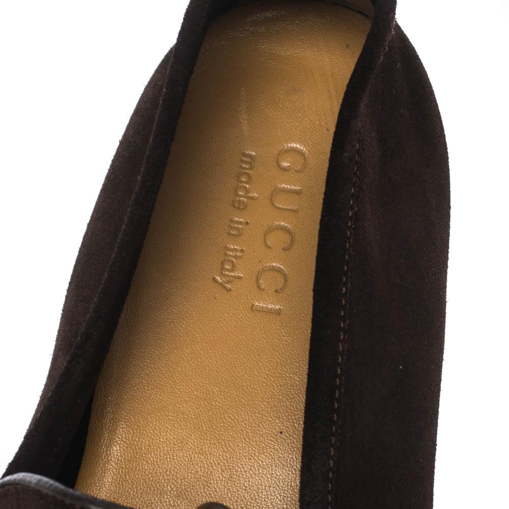 Black Gucci Brown Suede Leather Bamboo Tassel Slip On Loafers Size 43.5