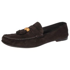 Gucci Brown Suede Loafer - 5 For Sale on 1stDibs | gucci loafers brown suede,  gucci loafers suede, gucci brown suede loafers