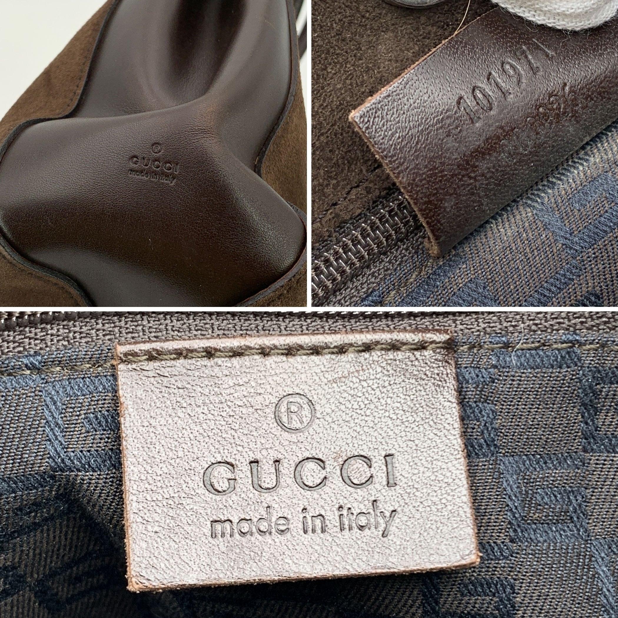 Gucci Brown Suede Leather Horsebit Detailing Tote Shoulder Bag In Good Condition For Sale In Rome, Rome