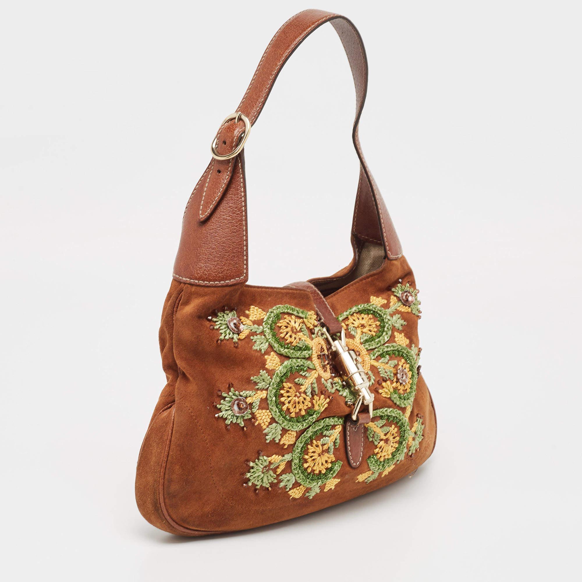 Gucci Brown Suede Limited Edition Jackie Hobo For Sale 1