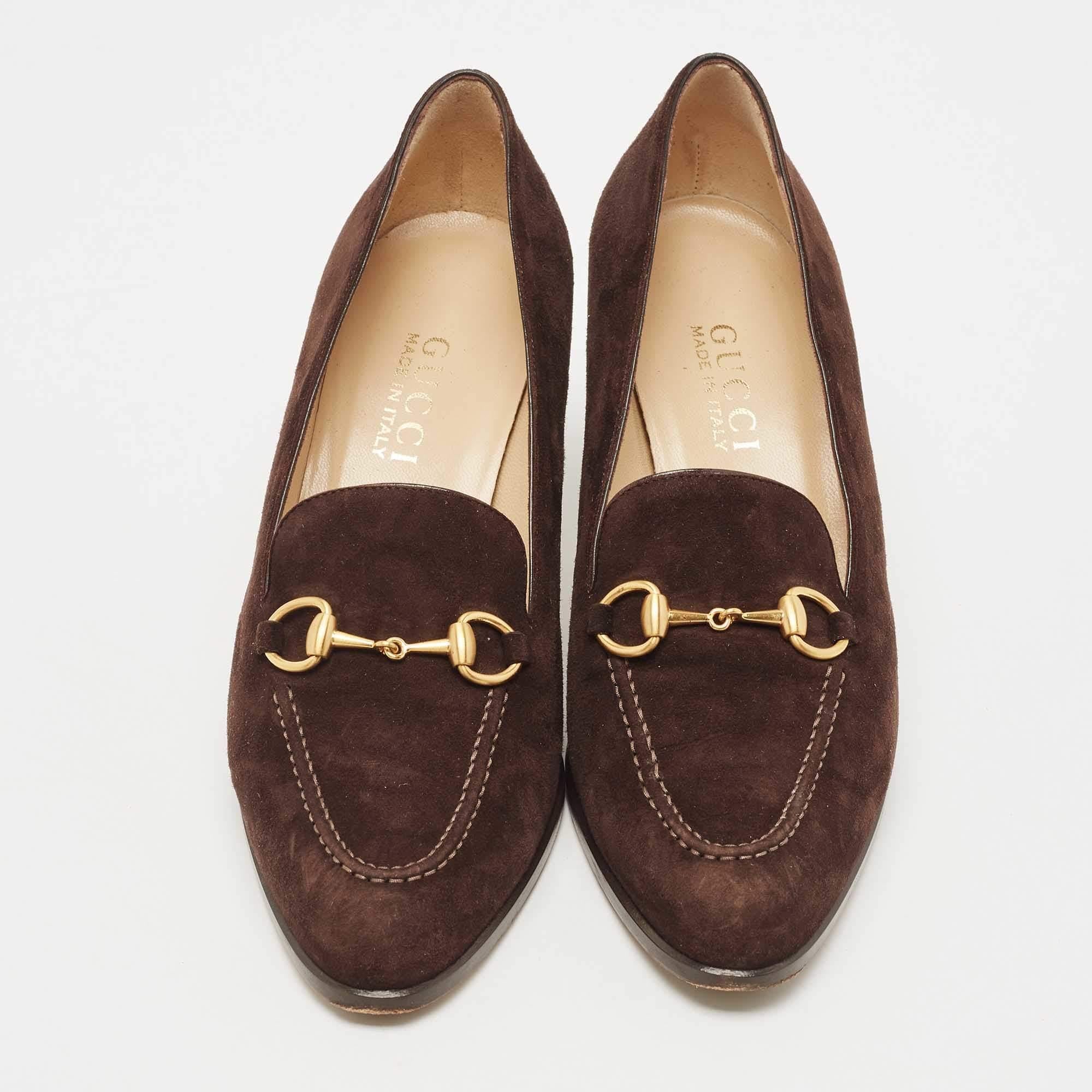 Gucci Brown Suede Loafer Pumps Size 37.5 1