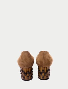 Gucci Brown Suede Round-Toe Pumps - EU 39