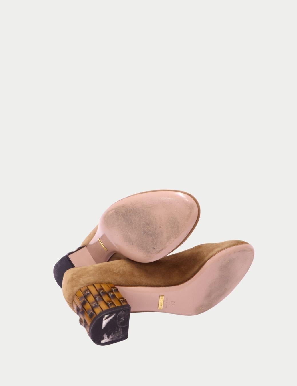 Donna Gucci Pumps a punta tonda in camoscio marrone - EU 39 in vendita