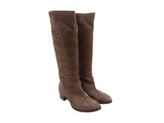 Gucci Brown Suede Shearling Cigar Boots