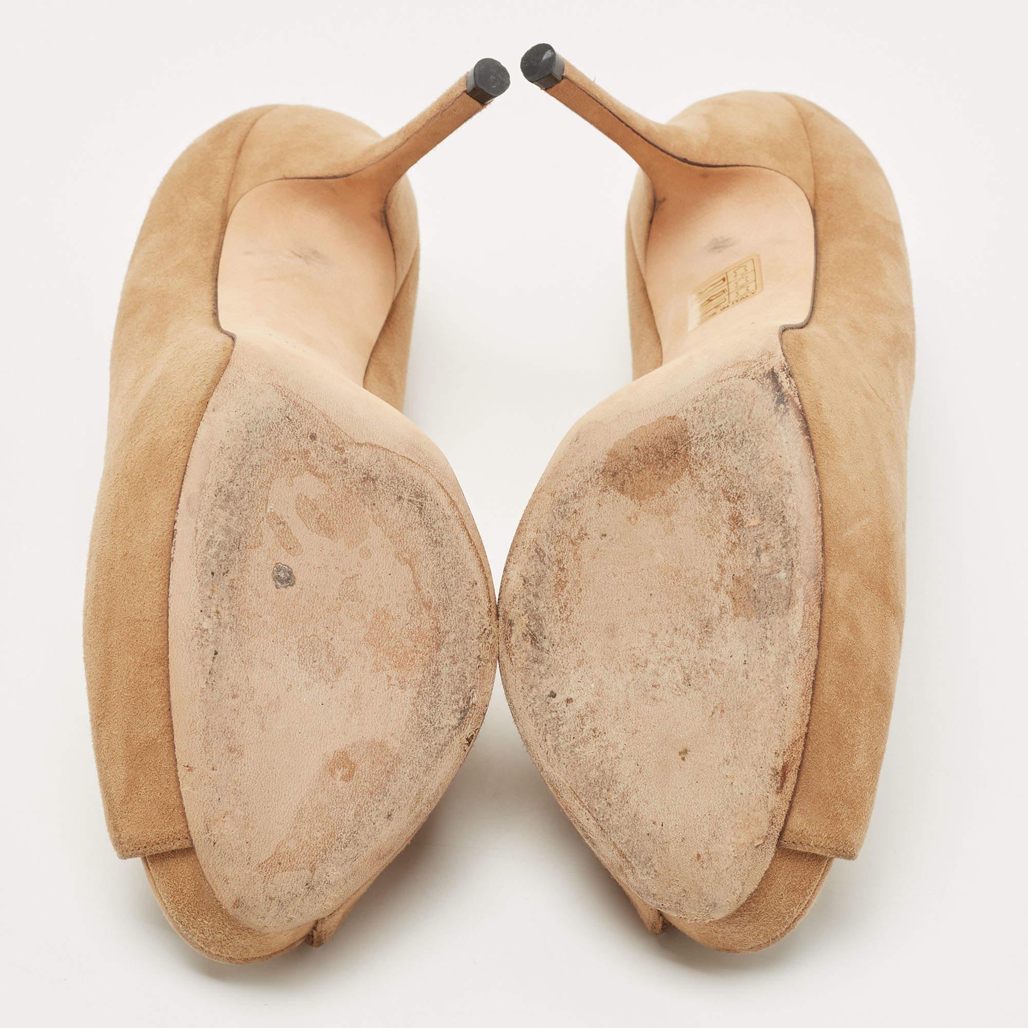 Gucci Brown Suede Sofia Pumps Size 39 2