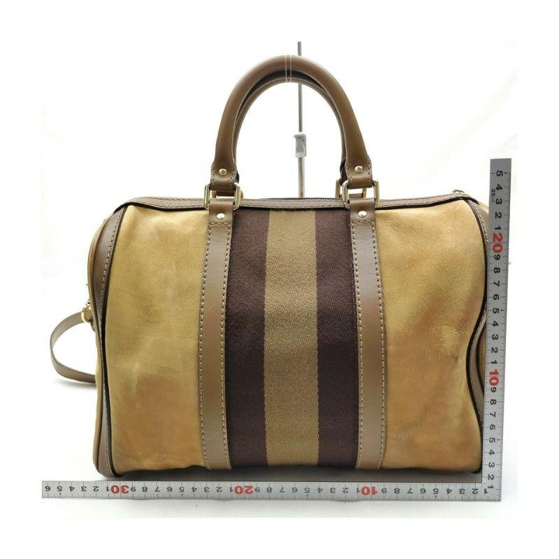 Gucci Brown Suede Web Joy Boston Bag with Strap  863353 5
